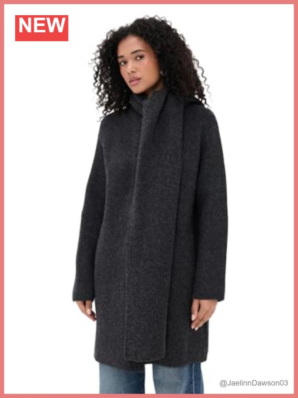 Vince Draped Car Coat Long Sleeve Overcoat Loose Fit Fall Outerwear